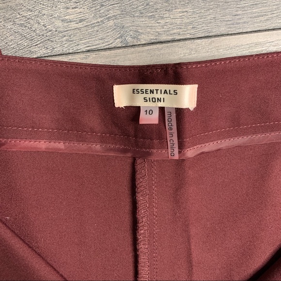 Essentials Sioni Dress Pants Size 10 Maroon/Wine - Picture 11 of 12